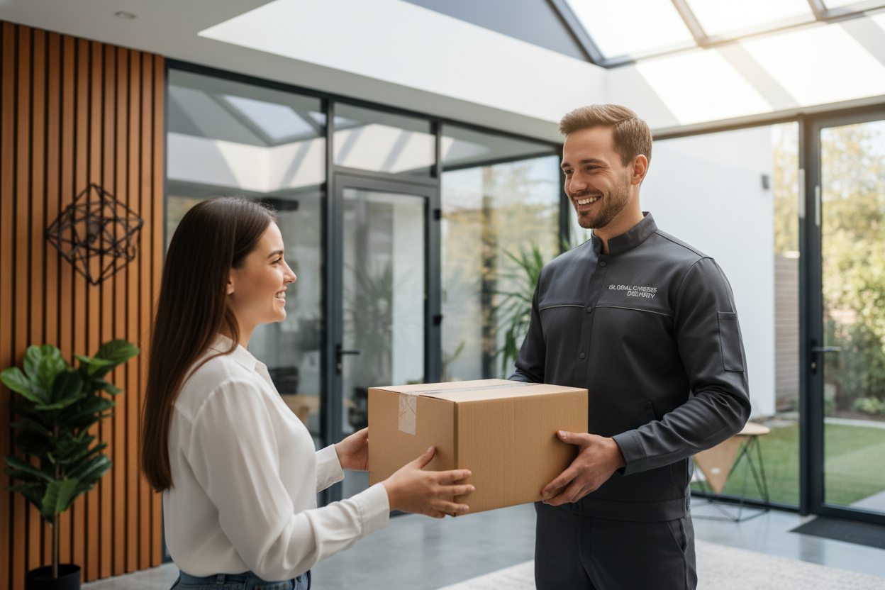 man holding parcel image 
